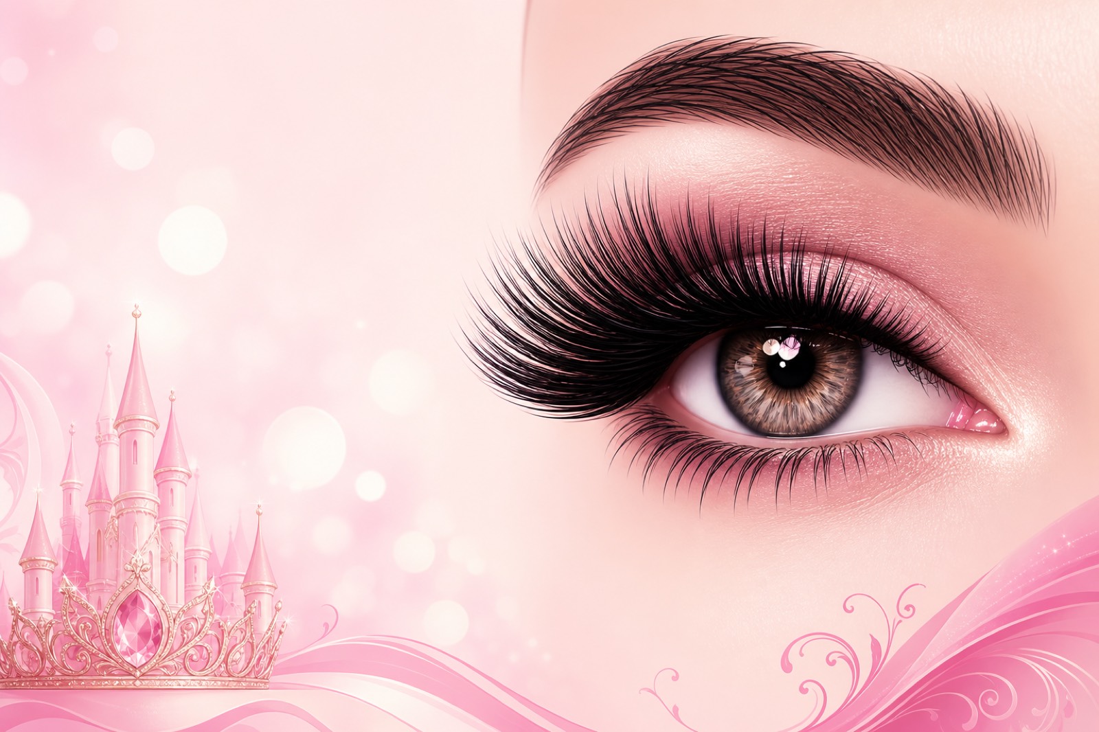 Bold mega volume eyelash extensions close-up